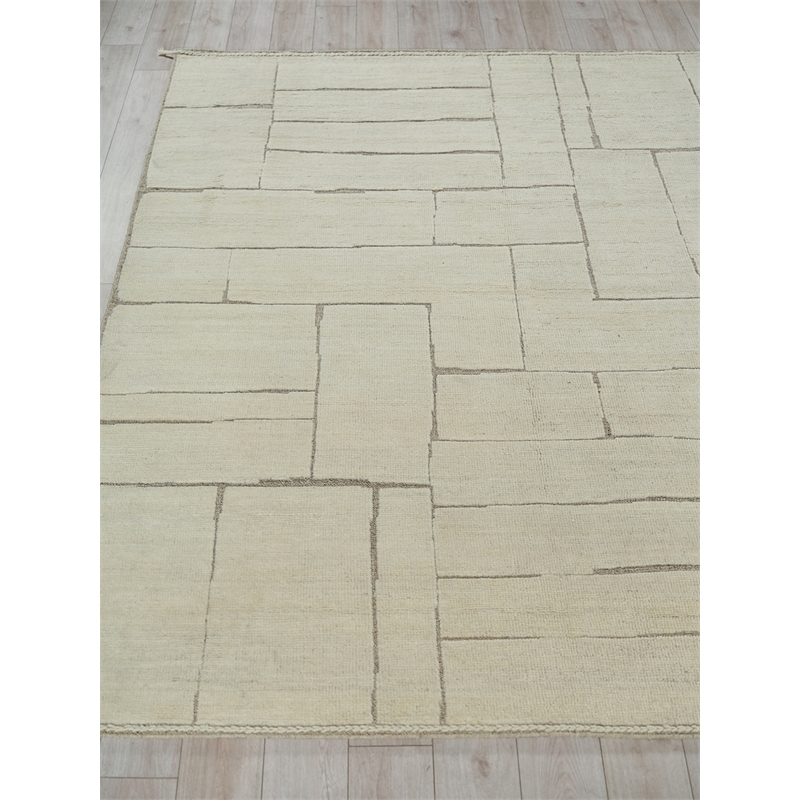 Mojave Hand-Knotted New Zealand Wool Ivory/Beige 9'x12' Area Rug