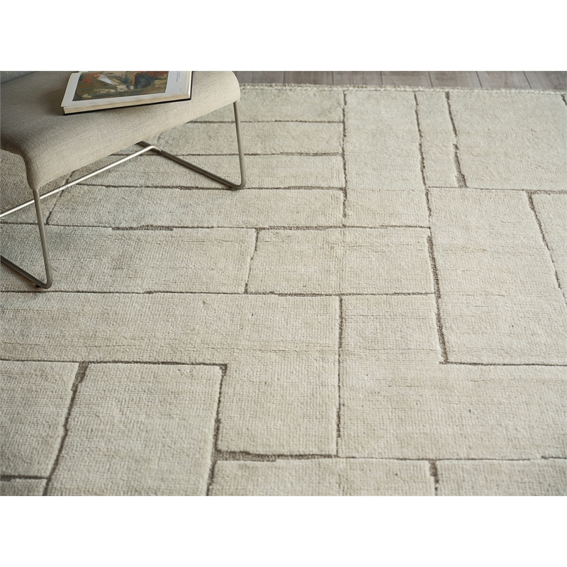 Mojave Hand-Knotted New Zealand Wool Ivory/Beige 9'x12' Area Rug