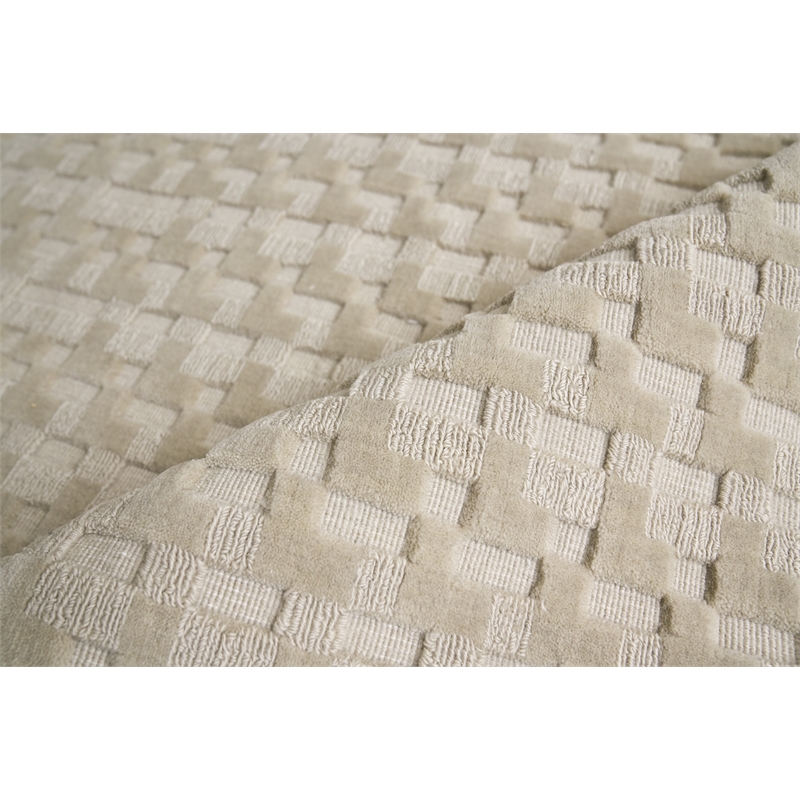 Monroe Handloomed New Zealand Wool Beige 8'x10' Area Rug