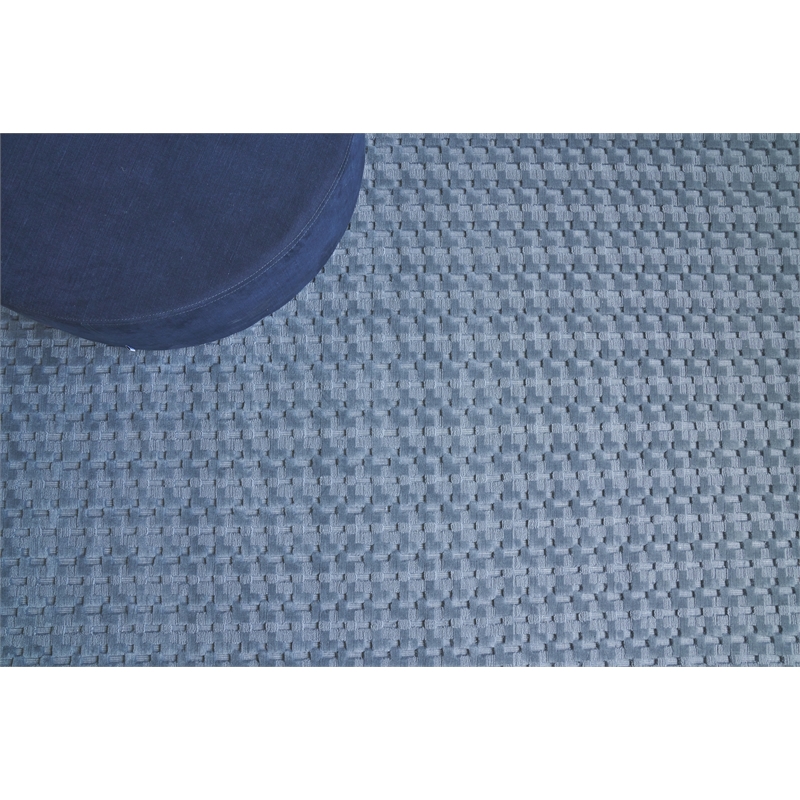 Monroe Handloomed New Zealand Wool Blue 8'x10' Area Rug
