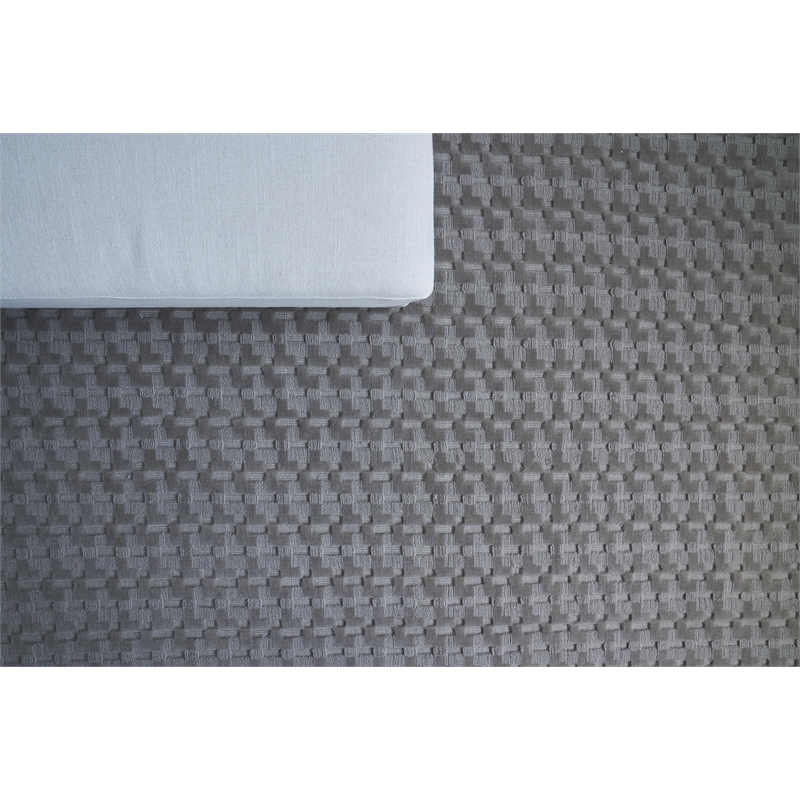 Monroe Handloomed New Zealand Wool Dark Taupe 6'x9' Area Rug