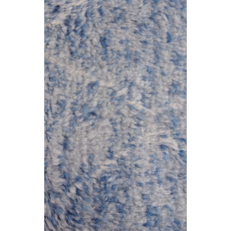 Moroccan Hand-Knotted New Zealand Wool Aqua 6'x9' Area Rug