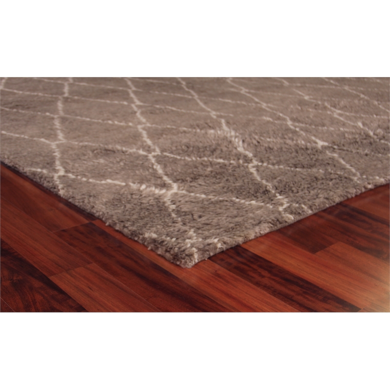 Moroccan Hand-Knotted New Zealand Wool Gray 10'x14' Area Rug