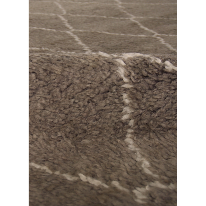 Moroccan Hand-Knotted New Zealand Wool Gray 8'x10' Area Rug