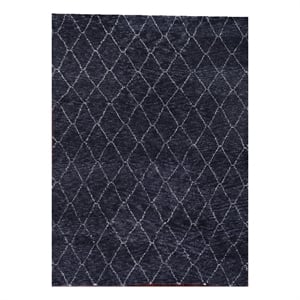 Moroccan Hand-Knotted New Zealand Wool Charcoal 8'x10' Area Rug