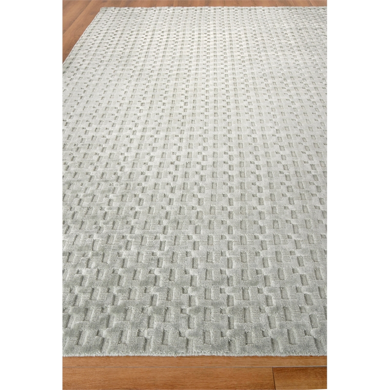 Monroe Silk Handloomed Bamboo Silk Light Green 10'x14' Area Rug