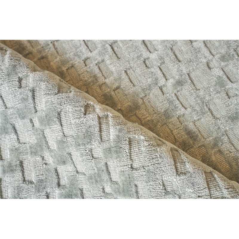 Monroe Silk Handloomed Bamboo Silk Light Green 10'x14' Area Rug