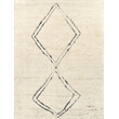 Moroccan Hand-Knotted New Zealand Wool Ivory/Black 8'x10' Area Rug