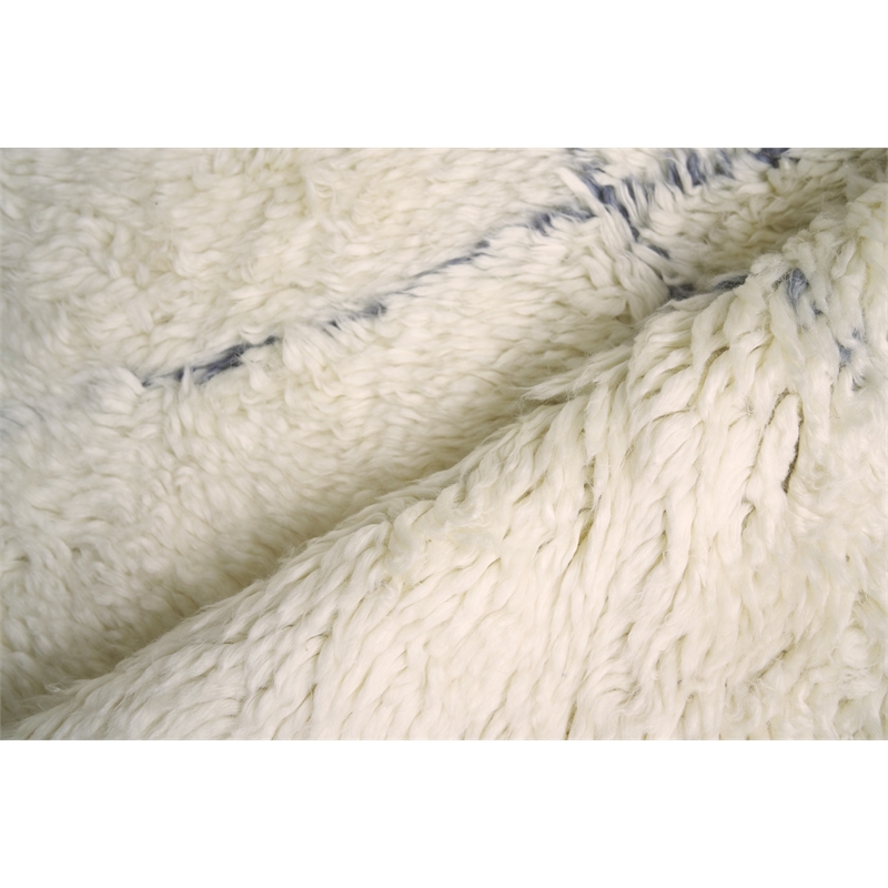 Moroccan Hand-Knotted New Zealand Wool Ivory/Gray 6'x9' Area Rug