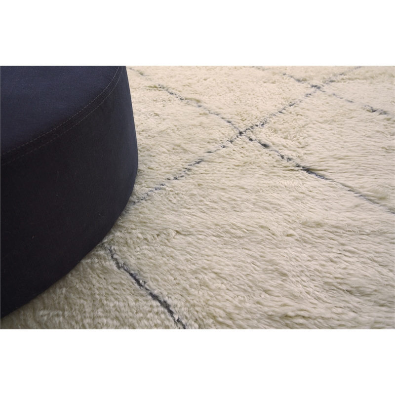Moroccan Hand-Knotted New Zealand Wool Ivory/Gray 9'x12' Area Rug