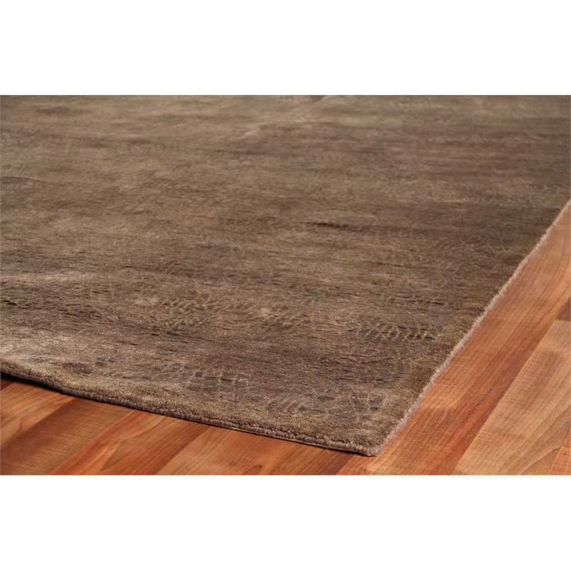 Mosaic Hand-Knotted Bamboo Silk Brown/Silk 10'x17' Area Rug