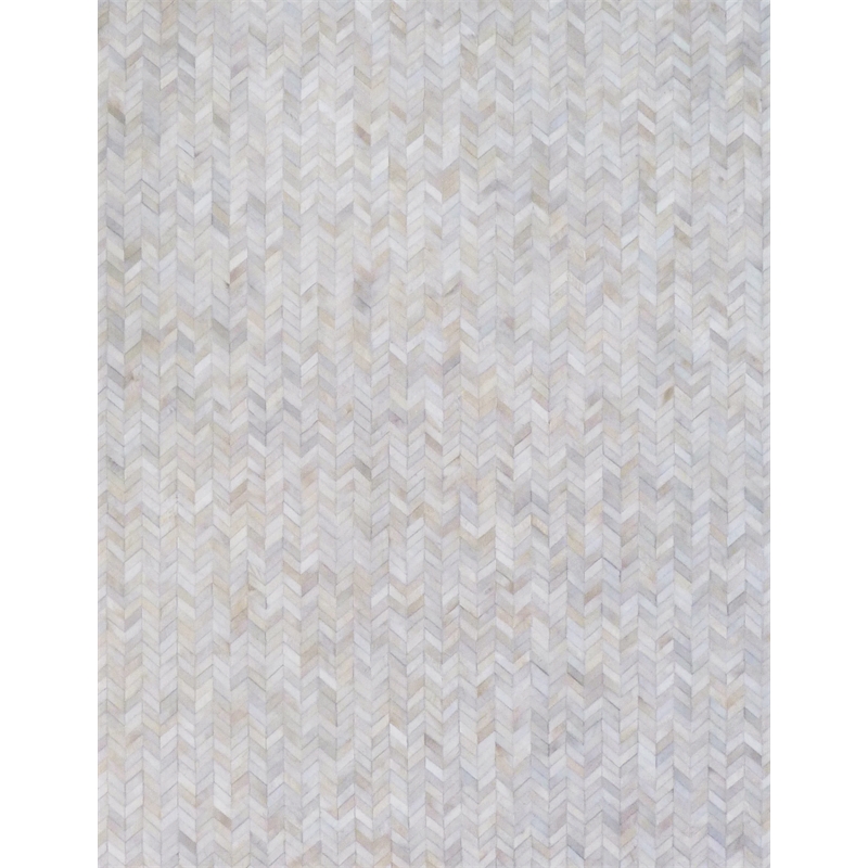Mosaic Leather Hand-Tufted Leather Hide Ivory 13'6