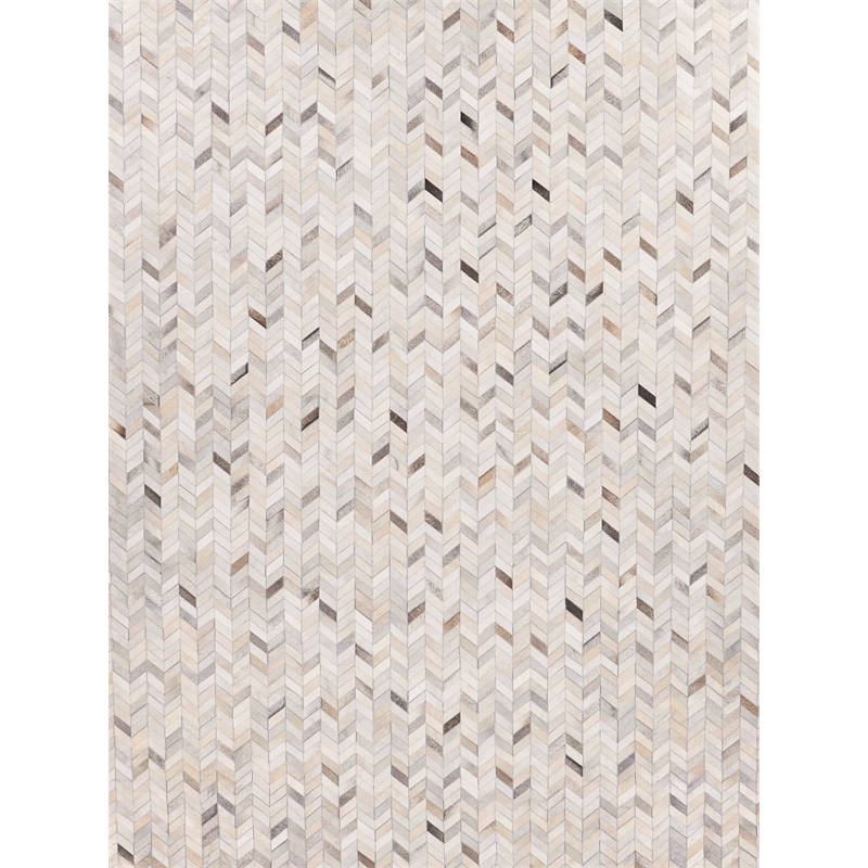 Mosaic Leather Hand-Tufted Leather Hide Silver 11'6