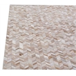 Mosaic Leather Hand-Tufted Leather Hide Light Beige 8'x11' Area Rug