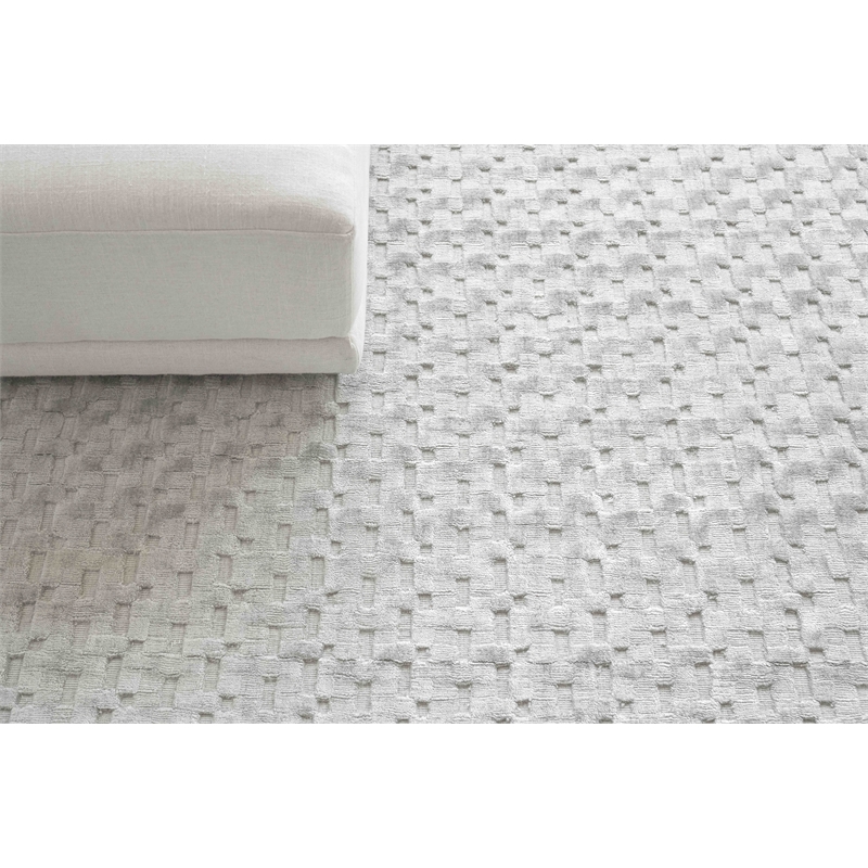 Monroe Silk Handloomed Bamboo Silk Ivory 10'x14' Area Rug