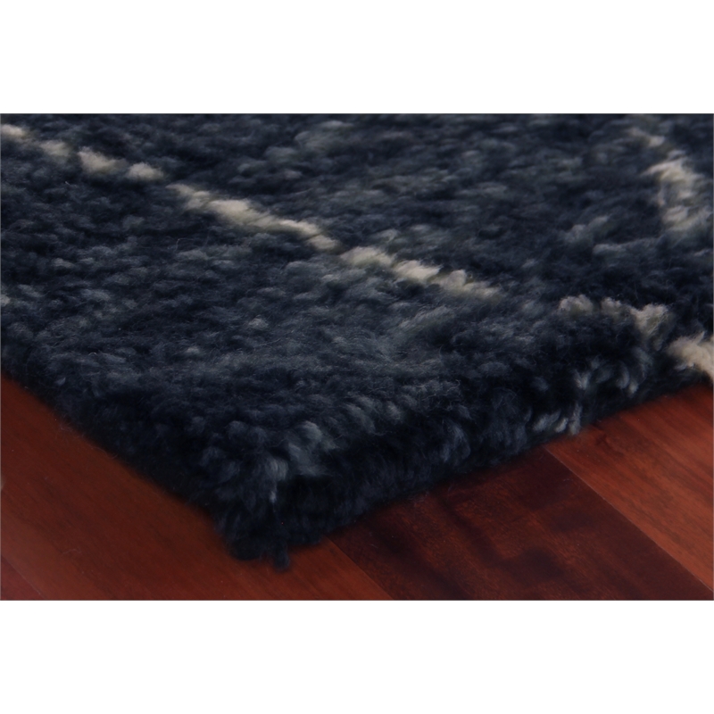 Moroccan Hand-Knotted New Zealand Wool Charcoal 9'x12' Area Rug