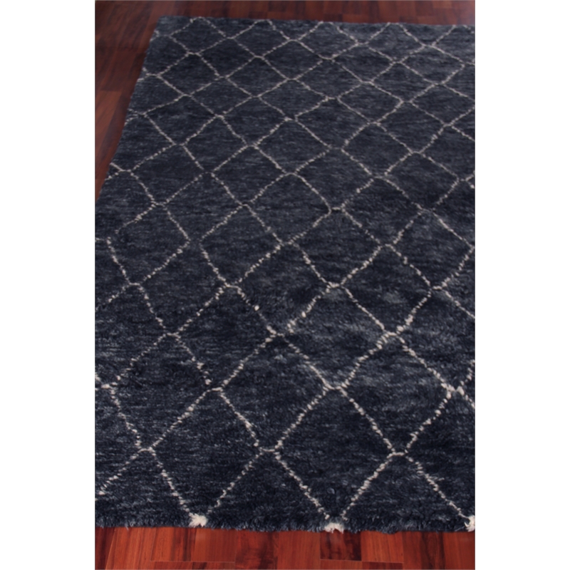 Moroccan Hand-Knotted New Zealand Wool Charcoal 9'x12' Area Rug