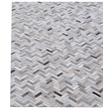 Mosaic Leather Hand-Tufted Leather Hide Silver 8'x11' Area Rug