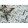 Mosaic Leather Hand-Tufted Leather Hide Silver 8'x11' Area Rug