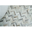 Mosaic Leather Hand-Tufted Leather Hide Silver 8'x11' Area Rug