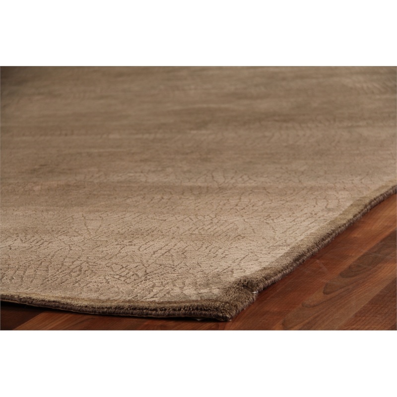 Mosaic Hand-Knotted Bamboo Silk Brown/Silk 9'x10' Area Rug