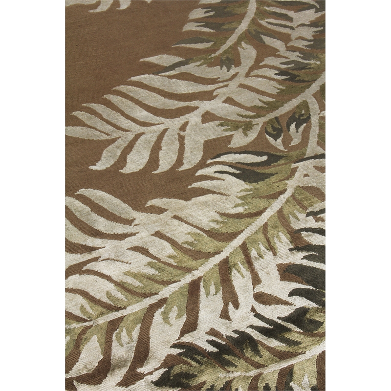 Mosaic Hand-Knotted Bamboo Silk Brown/Silk 9'x10' Area Rug