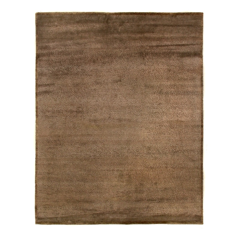Mosaic Hand-Knotted Bamboo Silk Brown/Silk 9'x10' Area Rug