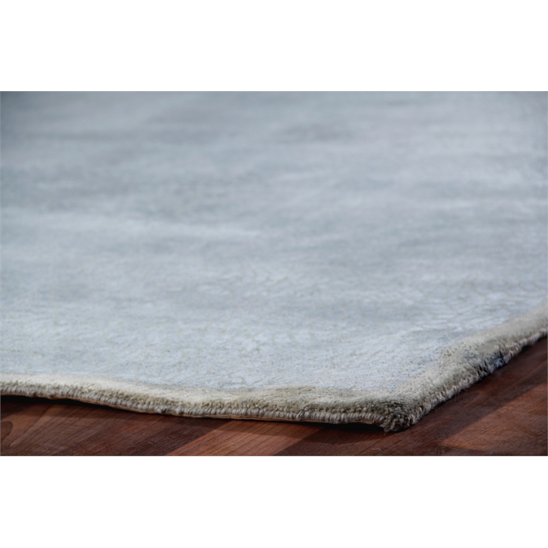 Mosaic Hand-Knotted Bamboo Silk Light Blue 10'6