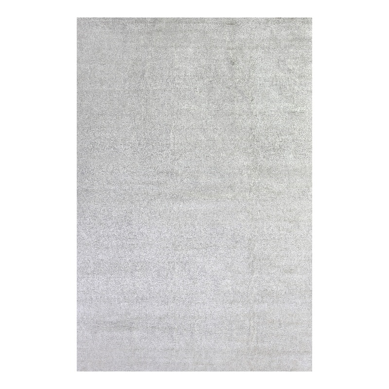 Mosaic Hand-Knotted Bamboo Silk Ivory 9'x12' Area Rug
