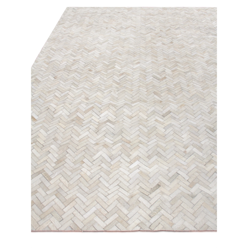 Mosaic Leather Hand-Tufted Leather Hide Ivory 11'6