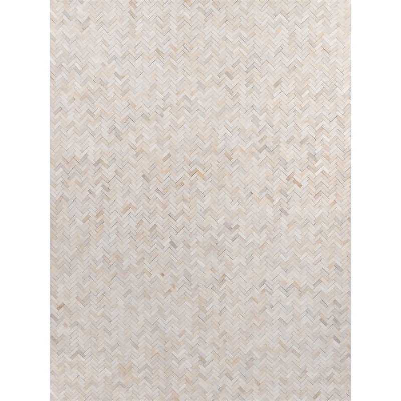 Mosaic Leather Hand-Tufted Leather Hide Ivory 11'6