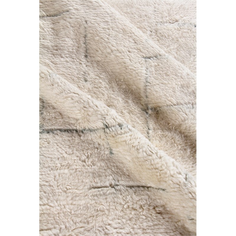 Moroccan Hand-Knotted New Zealand Wool Ivory/Gray 10'x14' Area Rug