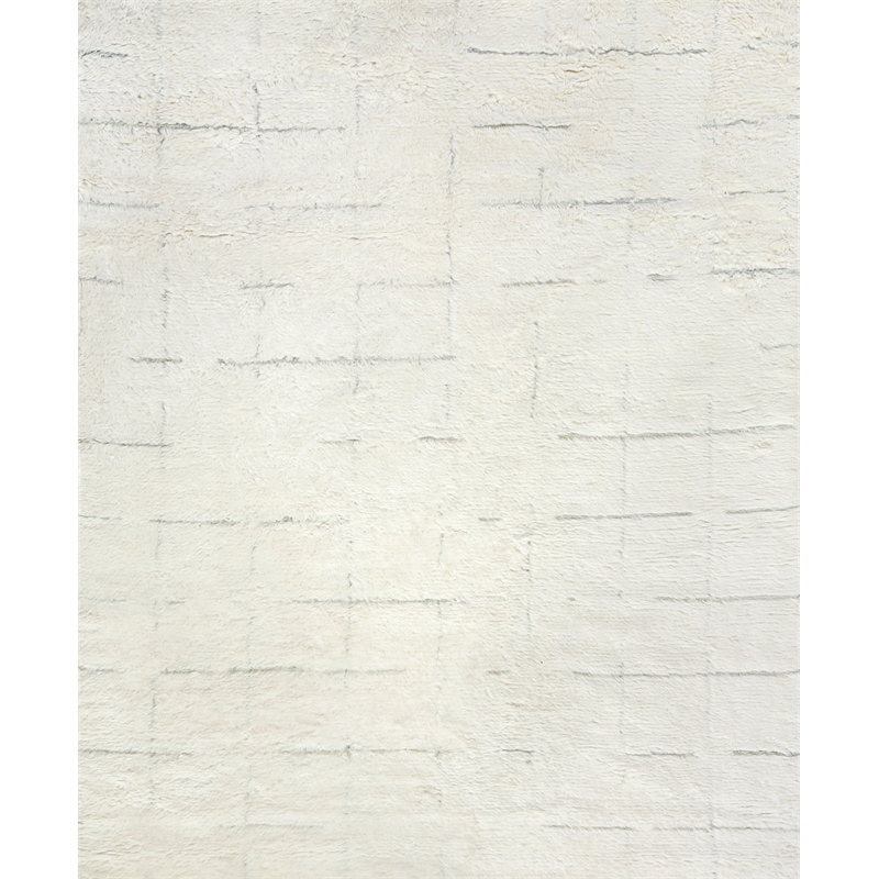 Moroccan Hand-Knotted New Zealand Wool Ivory/Gray 10'x14' Area Rug