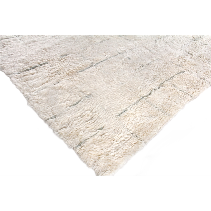 Moroccan Hand-Knotted New Zealand Wool Ivory/Gray 14'x18' Area Rug