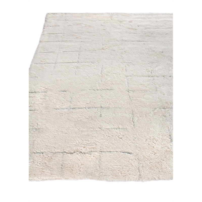 Moroccan Hand-Knotted New Zealand Wool Ivory/Gray 14'x18' Area Rug