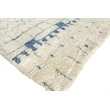Moroccan Hand-Knotted New Zealand Wool Ivory/Blue 6'x9' Area Rug
