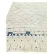 Moroccan Hand-Knotted New Zealand Wool Ivory/Blue 6'x9' Area Rug