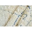 Moroccan Hand-Knotted New Zealand Wool Ivory/Blue 6'x9' Area Rug