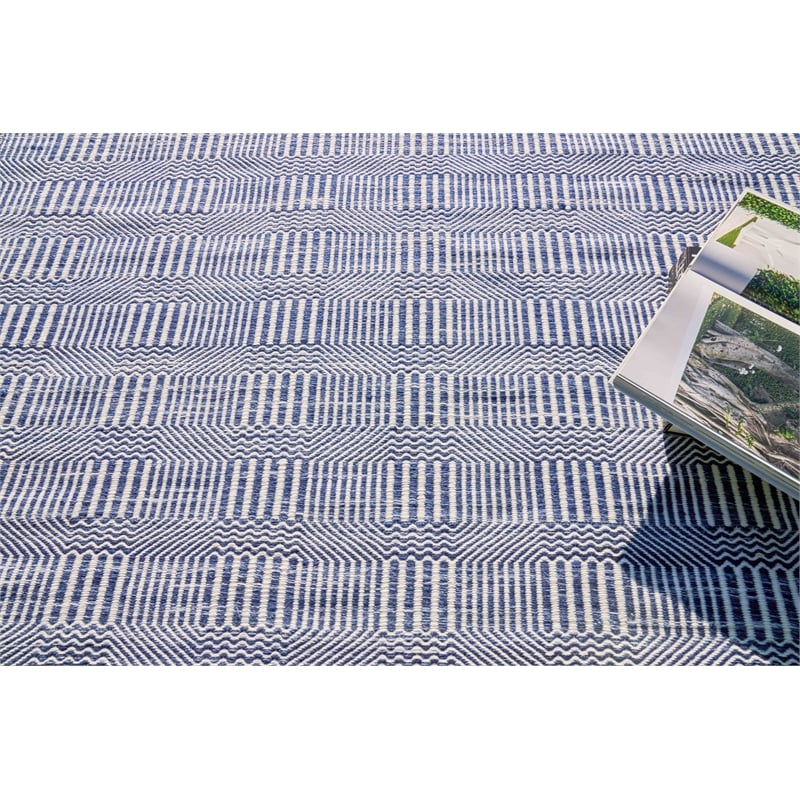 Naples Flatweave Pet Ivory/Blue 12'x15' Area Rug