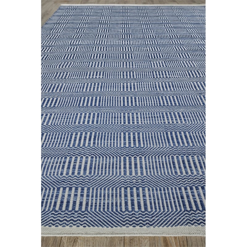 Naples Flatweave Pet Ivory/Blue 9'x12' Area Rug