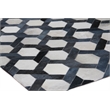 Natural Hide Hand-Tufted Leather Hide Silver/Blue 9'6