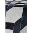 Natural Hide Hand-Tufted Leather Hide Silver/Blue 9'6
