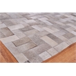 Natural Hide Hand-Tufted Leather Hide Silver 11'6