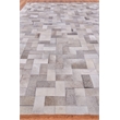 Natural Hide Hand-Tufted Leather Hide Silver 11'6