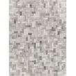 Natural Hide Hand-Tufted Leather Hide Silver 11'6