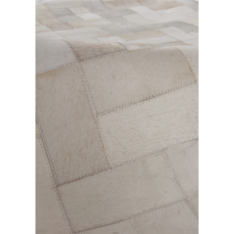 Natural Hide Hand-Tufted Leather Hide Ivory 10'x13' Area Rug