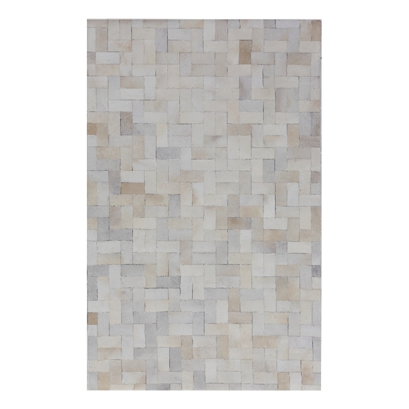 Natural Hide Hand-Tufted Leather Hide Ivory 10'x13' Area Rug