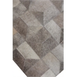 Natural Hide Hand-Tufted Leather Hide Silver 5'x8' Area Rug