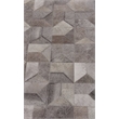 Natural Hide Hand-Tufted Leather Hide Silver 5'x8' Area Rug