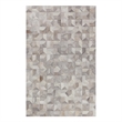 Natural Hide Hand-Tufted Leather Hide Silver 5'x8' Area Rug